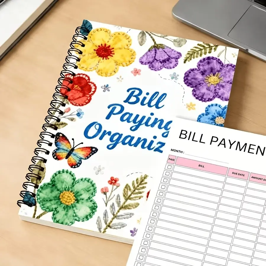 63-Page Bill Tracker Notebook, Home Expense Record Book, Financial Management Tool, Daily Spending Tracking, Monthly Budget Control