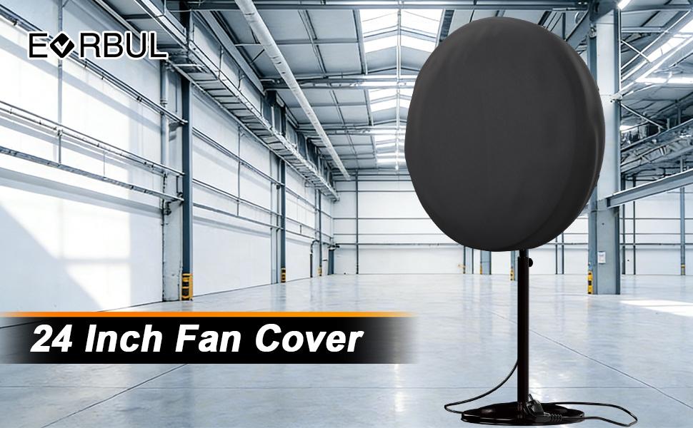 Outdoor Fan Cover Compatible with 20-24 Inch Wall Mount Fan & Pedestal Fan Heavy Duty 420D Waterproof Industrial Fan Protection Covers with Durable Zipper Windproof Buckles