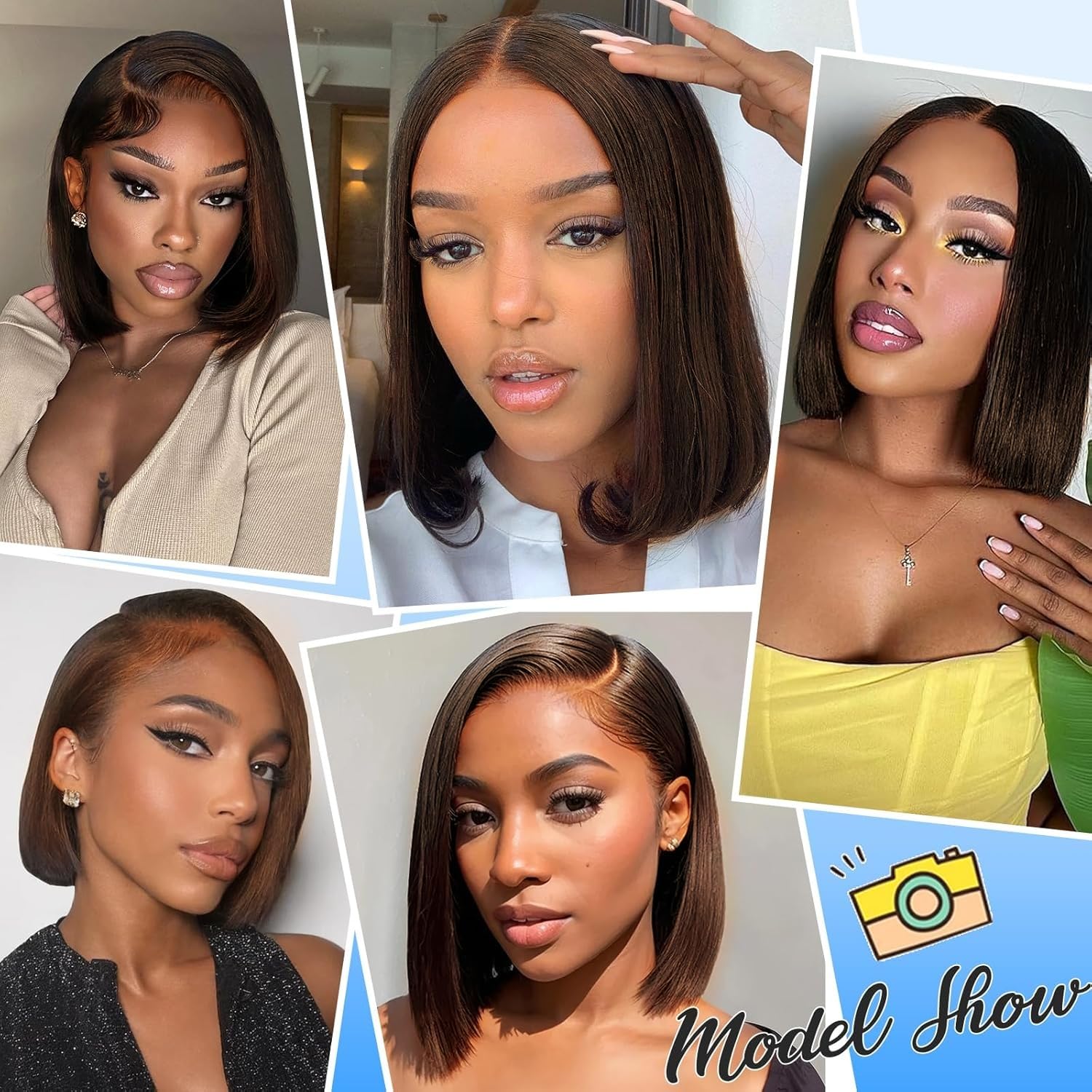 Bob Wig Human Hair 180% Density 13x4 HD Transparent Lace Front Wigs Human Hair Pre Plucked Short Bob Glueless Straight Wigs Human Hair for Women