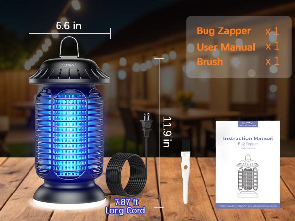 CLEVAST Bug Zapper, UV-Powered Mosquito Zapper – Waterproof & Versatile for Indoor/Outdoor Use