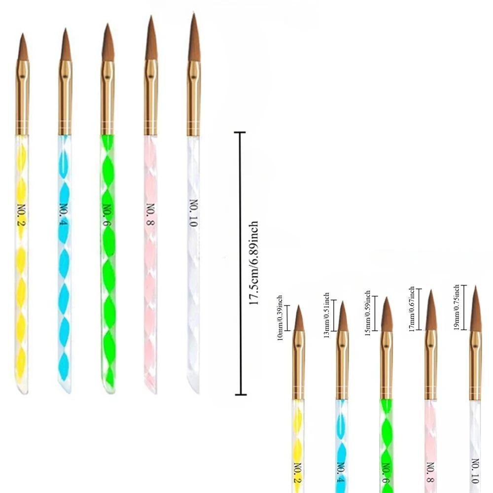 Professional 5-Piece Nail Brush Set, Nail Art Brush: Synthetic Bristles, Non-Shedding, Stainless Steel Handle. Includes Flat, Angled, Detail, Fan Brushes for Smooth Gel & Dip Powder Application. Ergonomic Grip for Salon & Diy Use.
