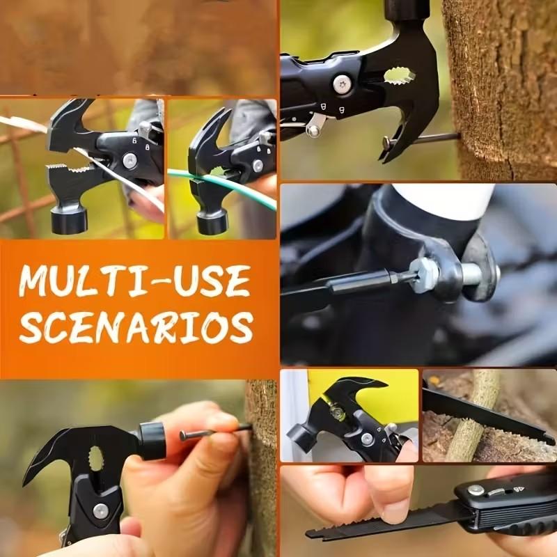 12-In-1 Multifunctional Hammer Tool Set, Multitool Set Includes Pliers & Screwdriver, Rustproof Metal Safety Lock Design, Ideal for Home Car Use Toolkit