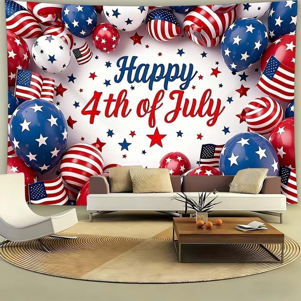 1PC 4th of July Themed Wall Decoration for Living Rooms Bedrooms Vibrant Atmosphere Enhancement for Gatherings Independence Day Celebration Background Hanging Fabric