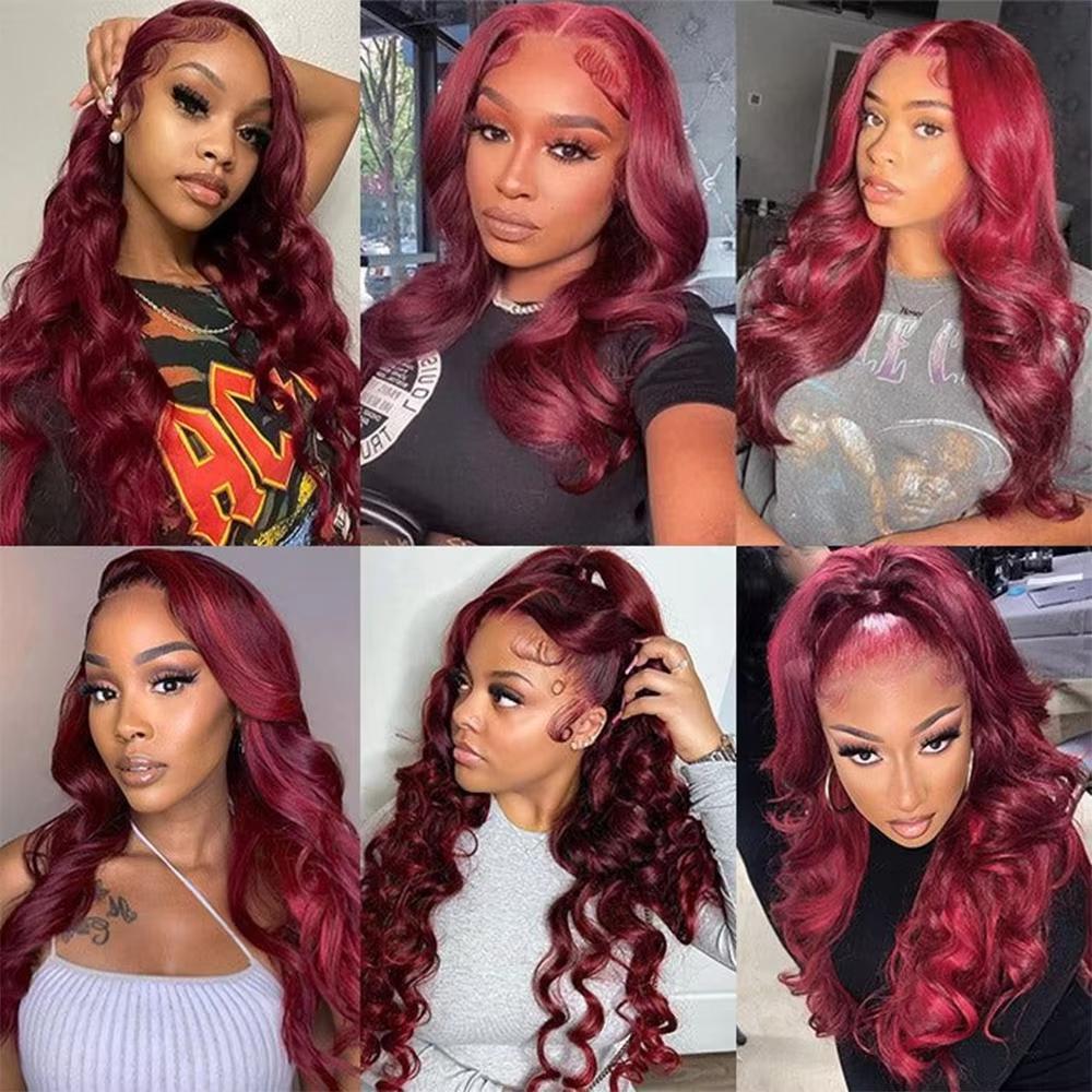 99j Burgundy Body Wave Bundles Red Colored Huamn Hair Weave Bundles Quick Weave Extensions 1 3 4 PCS Natural Wavy Hair #Summervibes