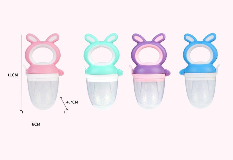 Infant Fruit Feeder Pacifier |   Soft Silicone Bunny Teething Feeder