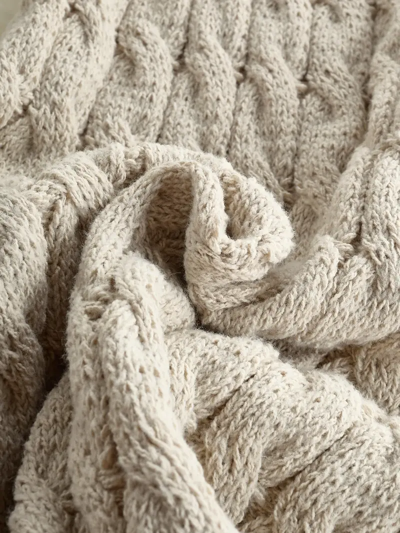 Cable Knit Cardigan Front Detail