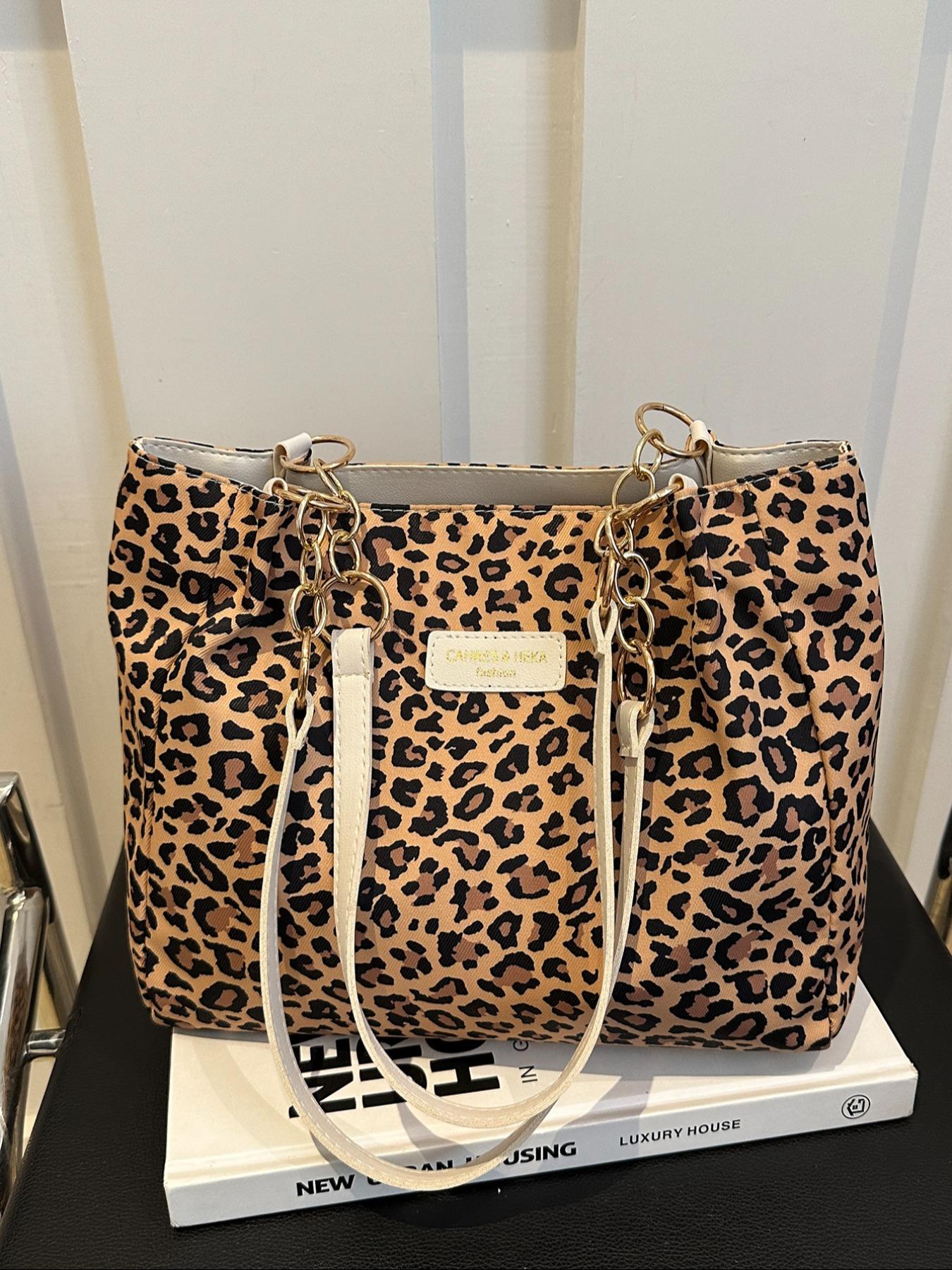 Women's Fashion Striped Handbag, Large Capacity Shoulder Bag with Metal Chain Strap, Waterproof Nylon Material, Ideal for Daily Use, Fashionable Patterned Bag