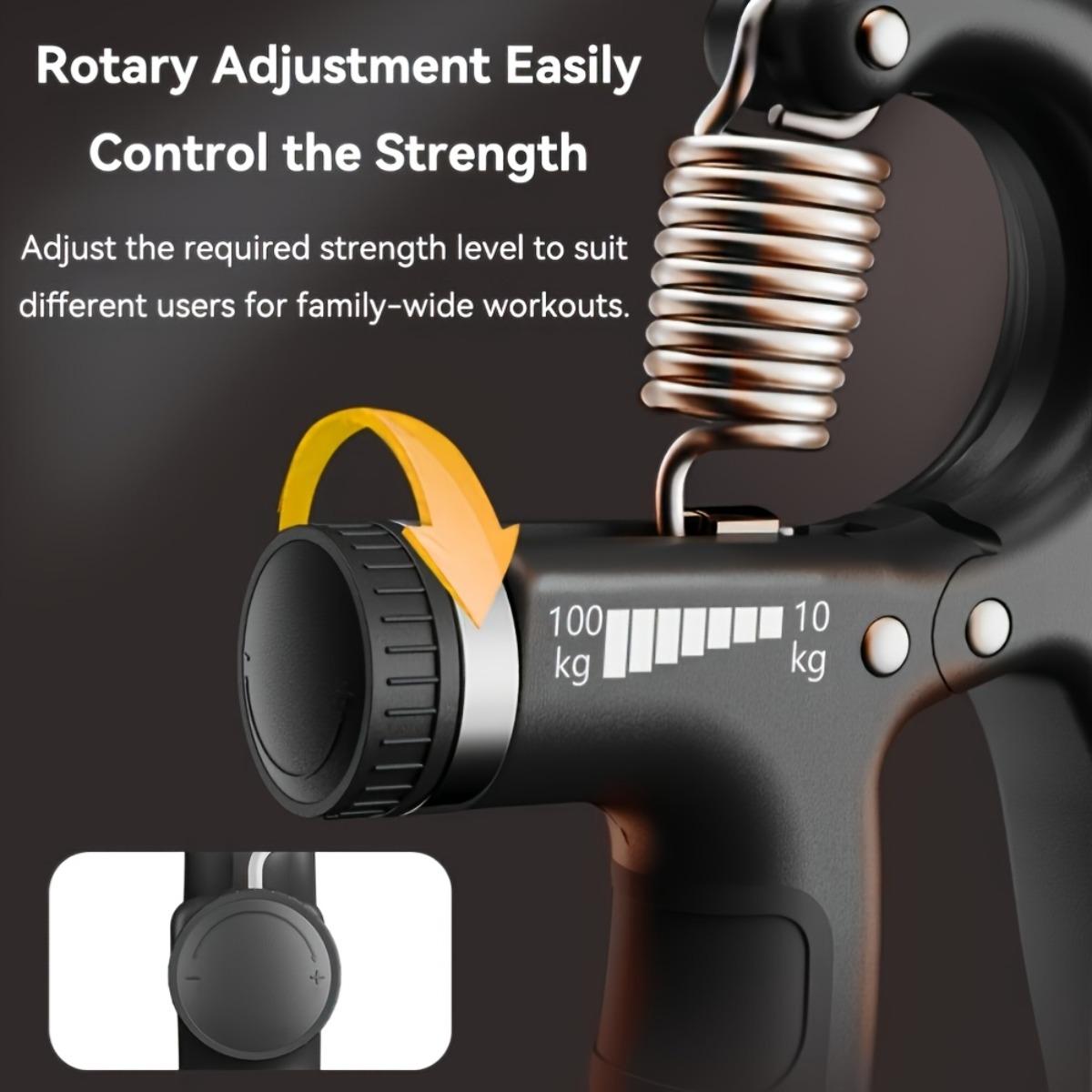 Counting Grip Strengthener - Adjustable Resistance, Ergonomic Design, Heavy-Duty Spring, Suitable for Fitness and Rehabilitation Training, Fitness Equipment