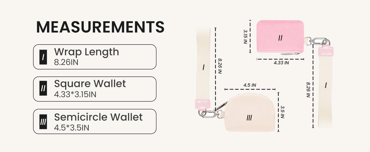 Keychain Wallet -Mini Zip Around Wristlet Wallets with Detachable Dual Pouch - Ideal Portable Coin Purse for Women and Men