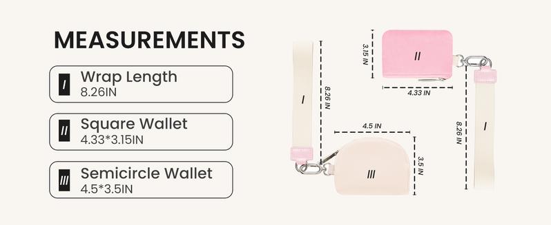 Keychain Wallet -Mini Zip Around Wristlet Wallets with Detachable Dual Pouch - Ideal Portable Coin Purse for Women and Men