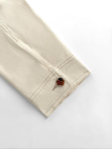 Women's Cotton Jacket, Striped Fabric, Button Front, Casual Long Sleeve, Workwear Style, Multi-Pocket Design, Spring & Fall Fashion