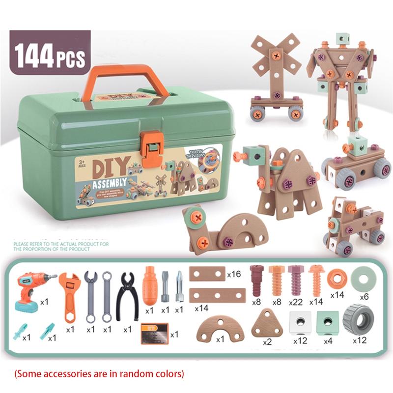 Kids Tool Set Real, Toddler Tools Box Set, Magic Montessori Play Toolbox with Electric Drill & Screwdriver, Building Kit Toy, Pretend Play Set