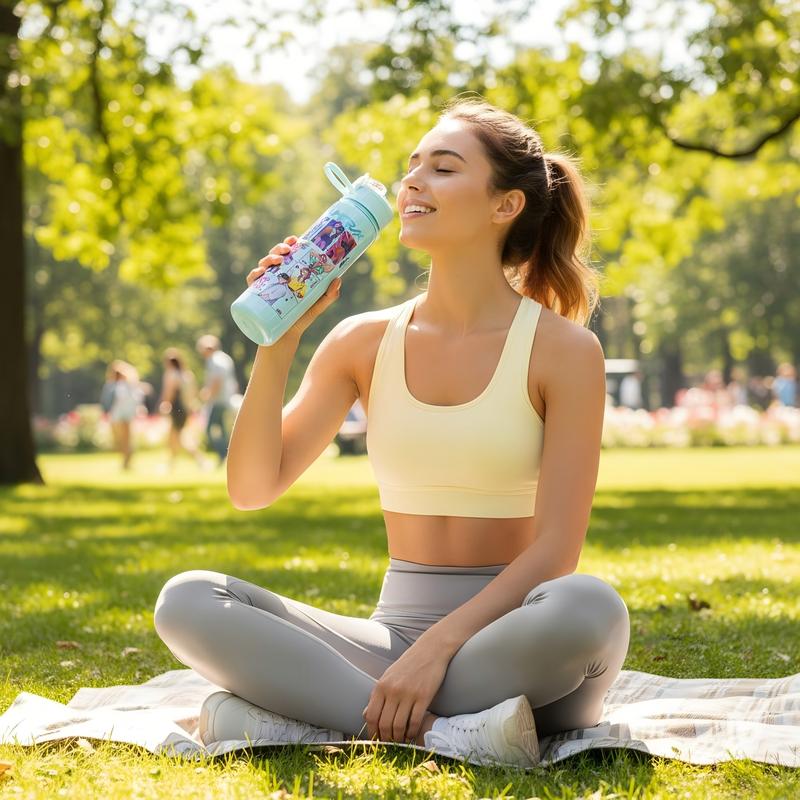 Cute Cartoon Insulated Cup, Tumbler with Lid, Trendy Girl Design, Fun Cat Pattern, Portable Water Bottle for School, Travel, Coffee, Halloween Party, Teen Gifts