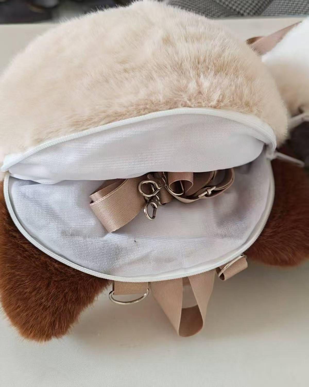 Cute Three-Color Cat Plush Backpack, Cat Stuffed Animal Shoulder Bag, Soft Birthday Gift for Kids Girls, Outing Present