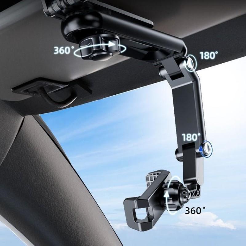 New 1080° Multi-Function Sun Visor, Universal 360 Degree Rotating Phone Holder, Rotatable and Retractable Car Holder for Any Scene, Car Phone Stand, Car Phone Mount