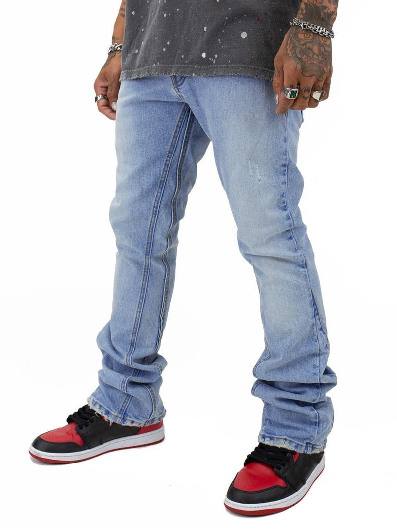 Men's Elastic Slim Fit Flare Jeans, Long Y2K American Street Style Denim Jeans, Perfect Gift for Husband or Boyfriend
