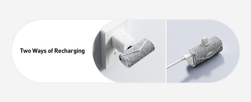 iWALK Sparkly Portable Charger 22.5W 5000mAh Power Bank for iPhone 17/16/15 Series & Samsung S25/24, Compact USB-C Connector Battery Pack