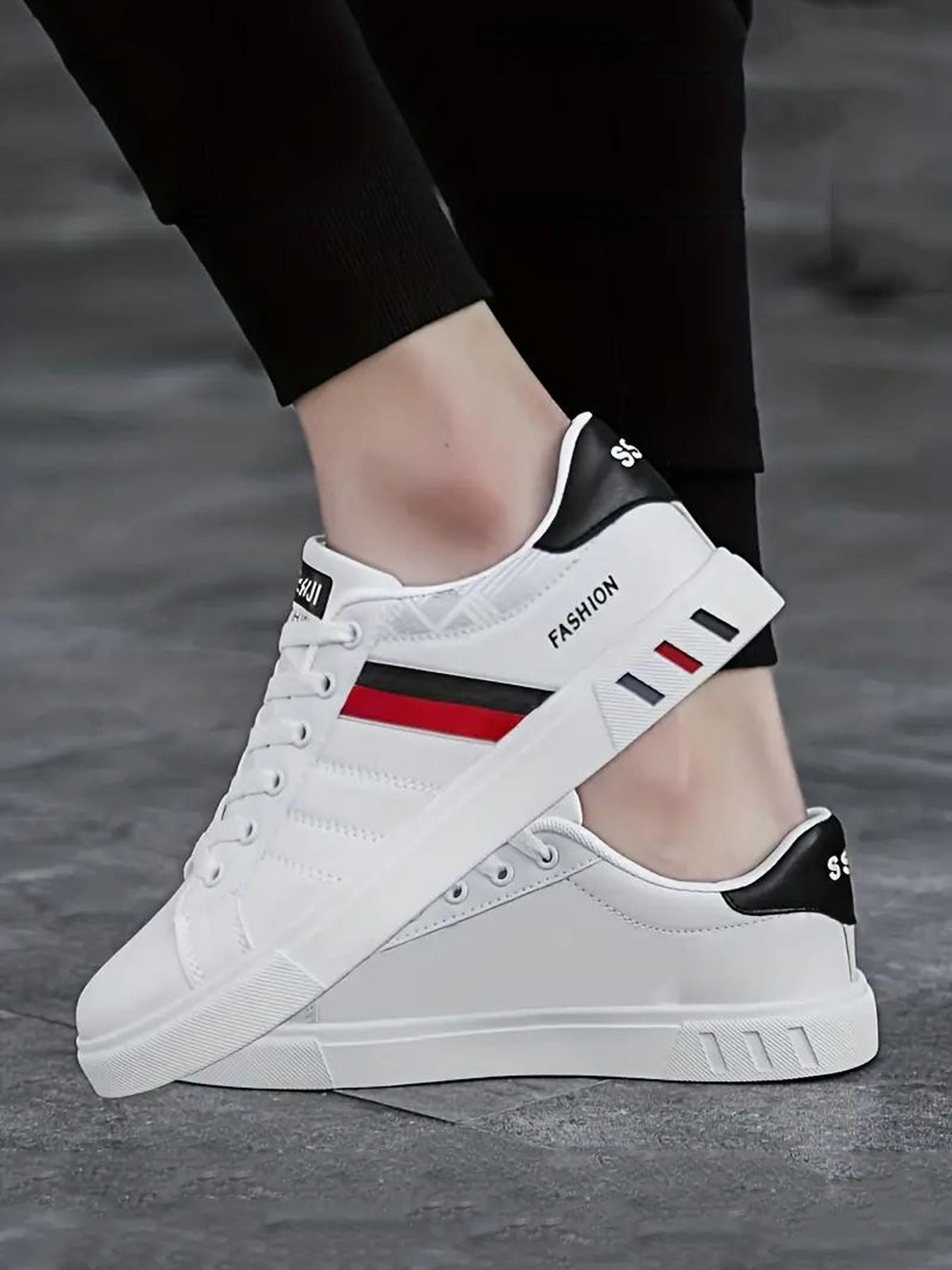 Men's Fashionable Lace Up Low Top Sneakers, Casual Comfortable Sports Skate Shoes, Trendy All-match Sneakers for Daily Wear