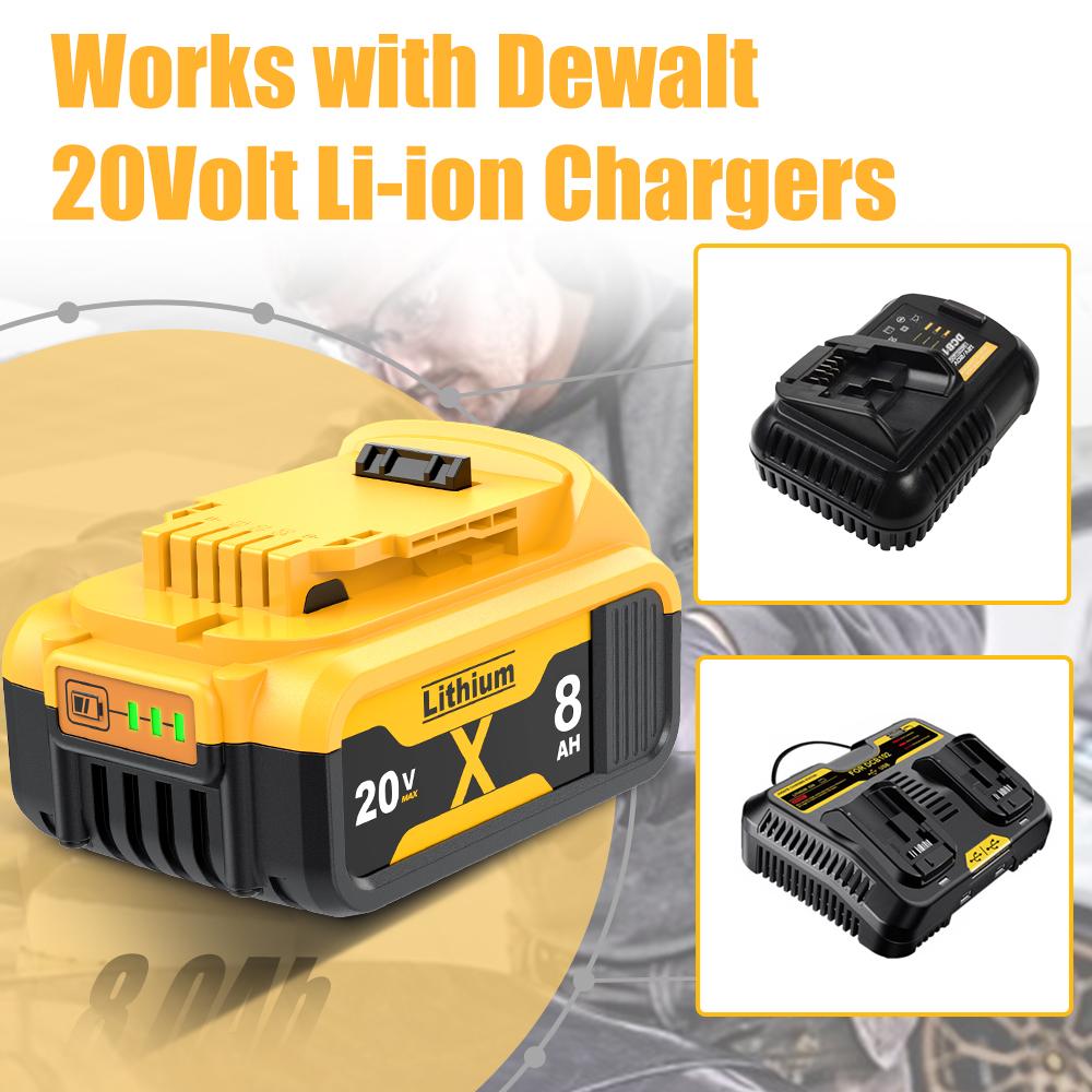 Bulk Buy Bigger Savings 3.5Ah 8.0Ah Battery Replacement for Dewalt 20 Volt MAX XR Battery Compatible with Dewalt DCB200 DCB201 DCB203 DCB204 DCB206 DCB181 DCB180 DCD/DCF/DCG Power Tools replacement dewalt dewalt  20v