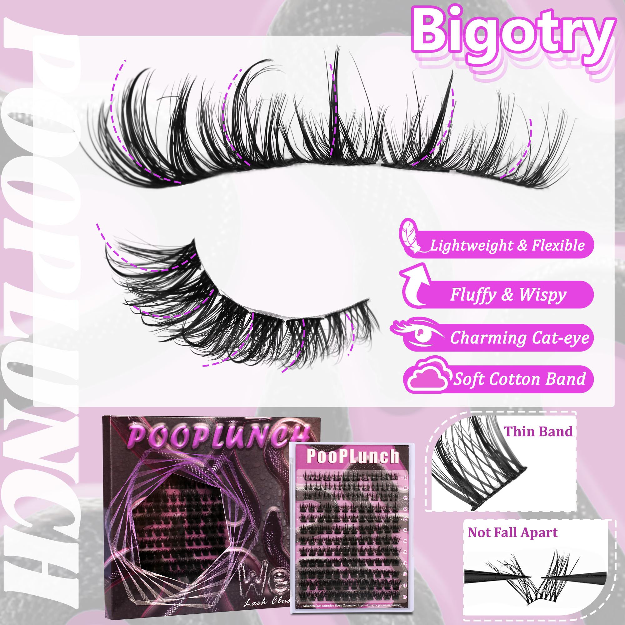 Lashes map for clusters  Kit Spiky Wet Eyelashes Extension Kit , 10-18mm Individual Lashes Kit with Lash Bond and Seal Makeup