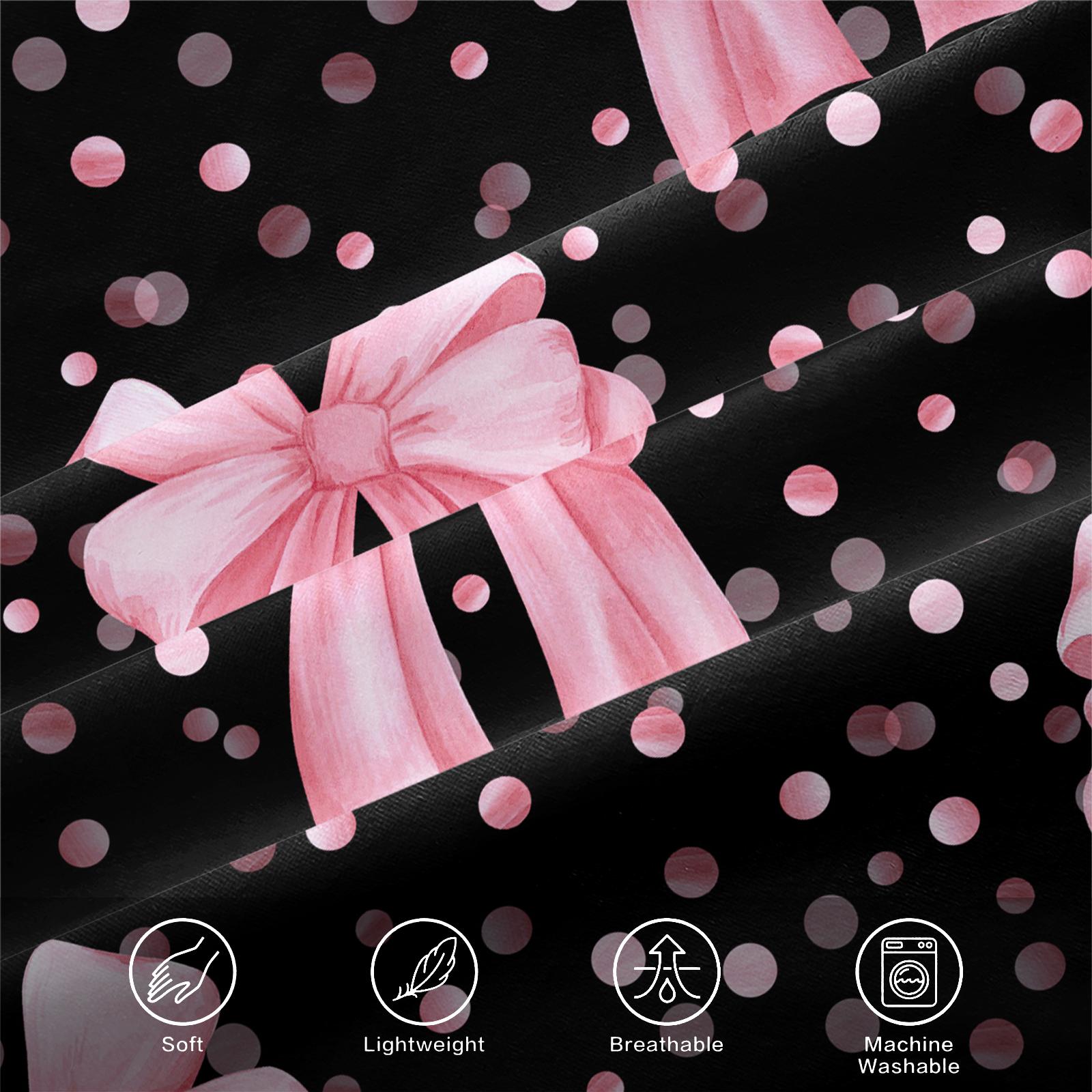 Dreamy Bow Pattern Bedding Set, Soft Durable Sheet Set Includes Pillowcases, Perfect Gift for Teens & Adults, Modern Bedroom Decor, Bed Sheet Sets