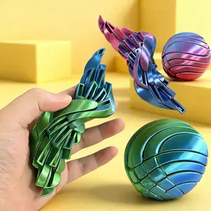 Creative Slime Ball Fidget Toy 3D Printed Gradient Gear Ball Liquid Flow Ball With Rotating Office  Design Anxiety Relief Toys