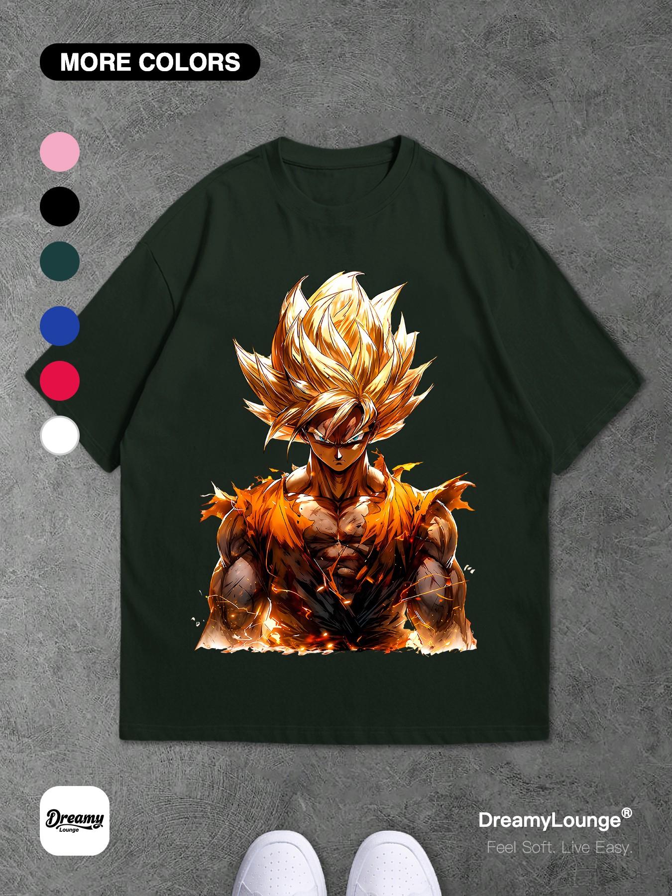 ♡sayan♡ Super Saiyan Post-Battle Awakening Graphic Loose-Fit Short Sleeve