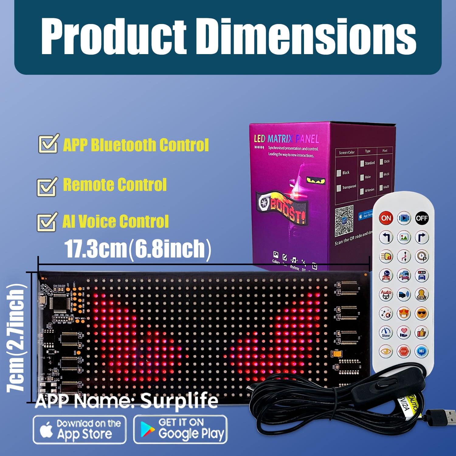 Smart Ai Voice Control LED Display Screen, Pixel Panel Light, APP Programmable Flexible RGB Matrix, USB Powered, Car Restaurant Advertising, Home Decor Smart Ai Voice Control LED Display Screen, Pixel Panel Light, APP Programmable Flexible RGB Matrix, USB Powered, Car Restaurant Advertising, Home Decor