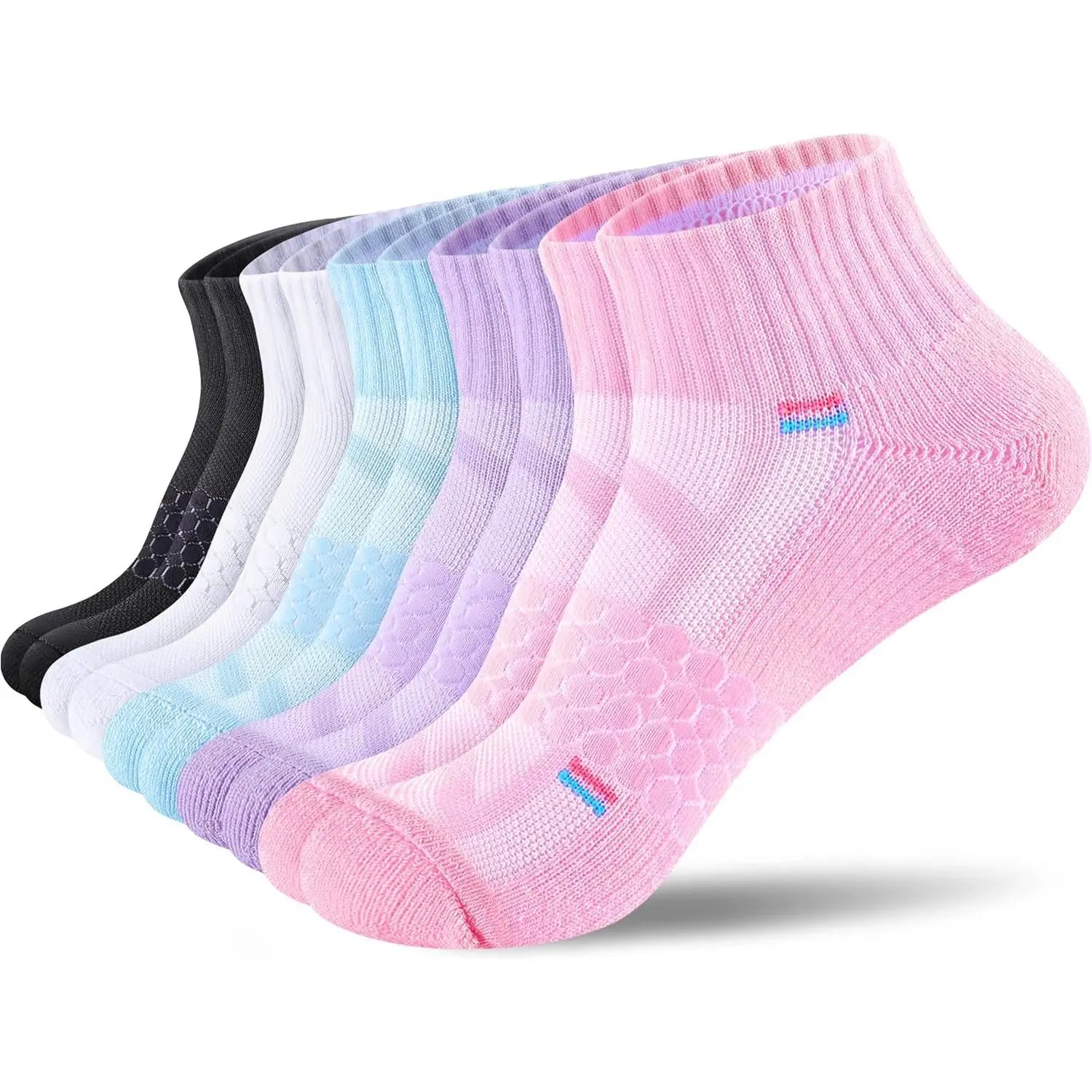Pink+purple+light Blue+black+white(5 Packs)