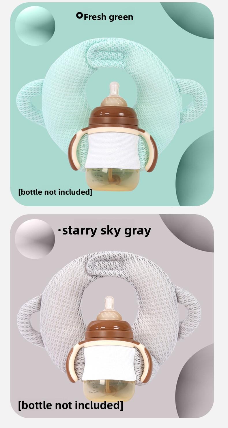 Langkes Baby Automatic Feeding Pillow Newborn Anti Spit Up Nursing Cushion Hands Free Bottle Holder for Infant Self Feeding Milk Bottle Fixing Support Multifunctional Baby Feeding Assistant