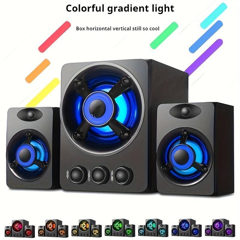 BOBO 3-Speaker Split Computer Audio System with Bass &Treble Knob Control, 3D Surround Sound, RGB Lighting USB-Powered 2.1 Stereo for Gaming/Video Desktop PCSpeakers, Modern Speaker Design, Highquality Audio BOBO 3-Speaker Split Computer Audio System with Bass &Treble Knob Control, 3D Surround Sound, RGB Lighting USB-Powered 2.1 Stereo for Gaming/Video Desktop PCSpeakers, Modern Speaker Design, Highquality Audio