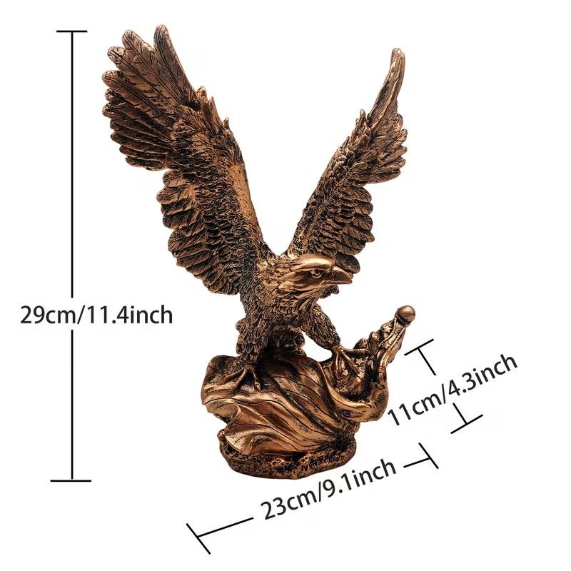 Copper Color Eagle Figurine, Resin Sculpture Home Office Decor, Desk Shelf Living Room Decoration, Ideal Business Opening Gift