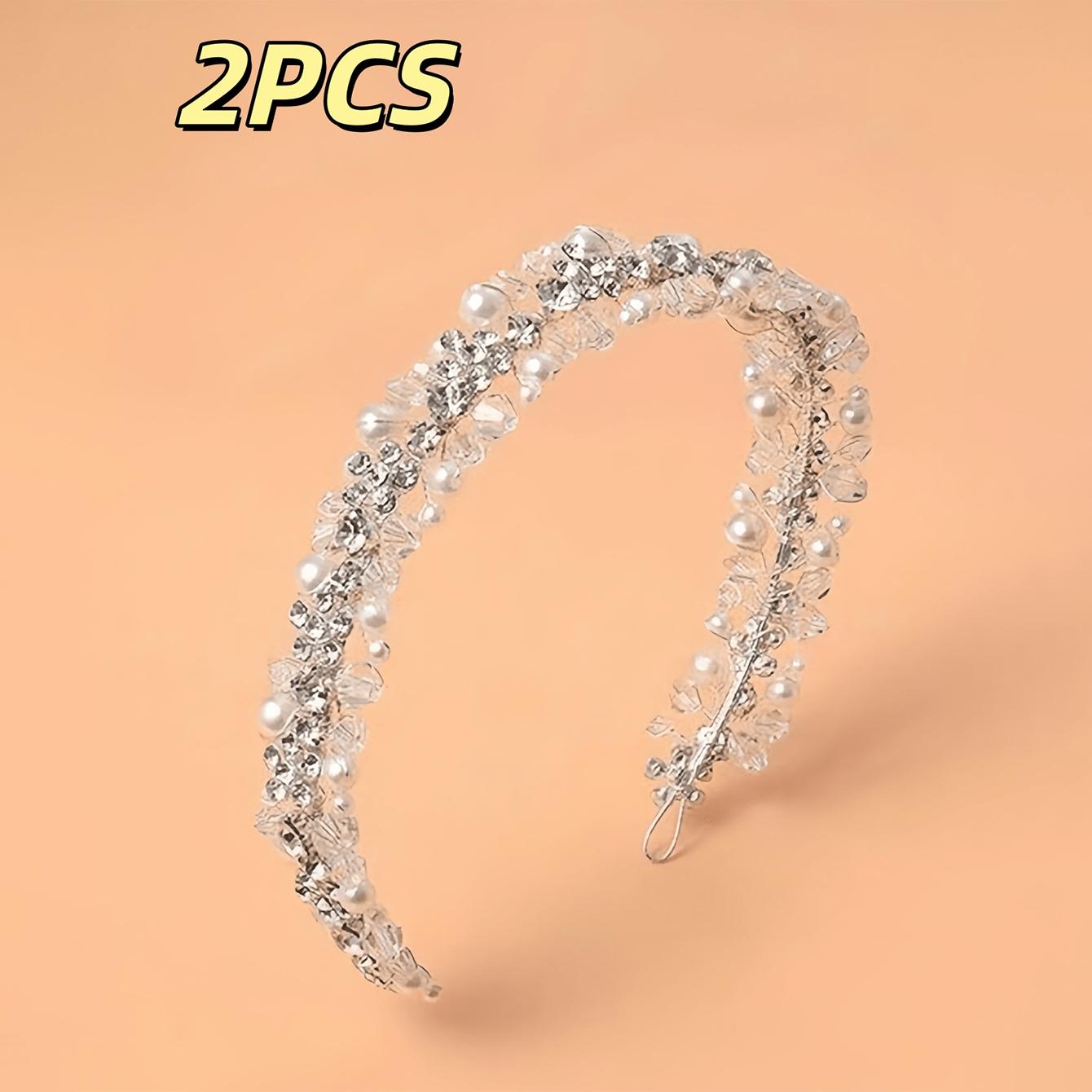 Pearl Rhinestone Flower Alloy Hair Hoop, Sweet Cute Decorative Headband, Luxurious Versatile Bridal Accessory, Perfect for Daily Use and Parties