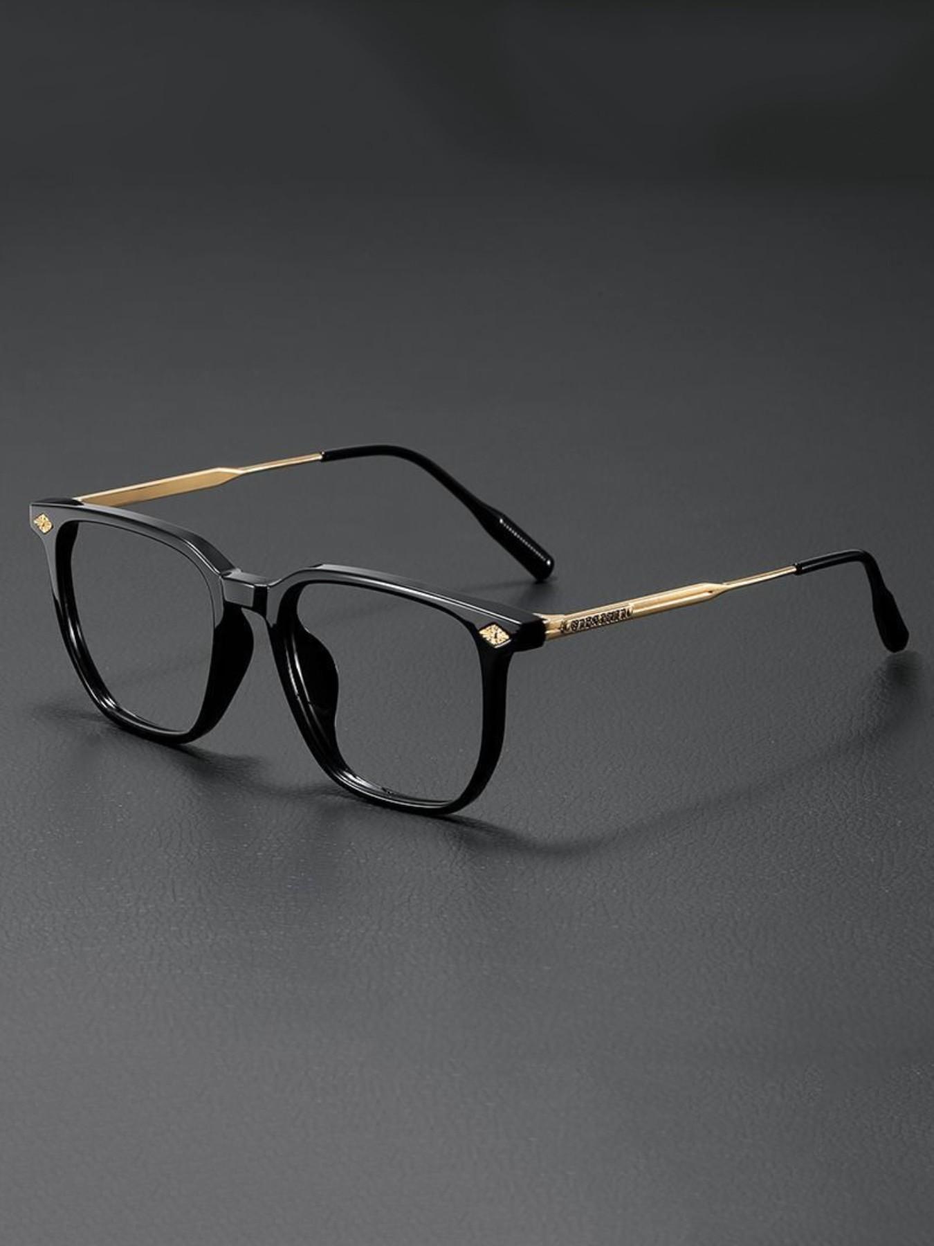 Vintage Trendy Classic Blue Light Blocking Business Punk Square Frame Decorative Glasses, Perfect for Everyday Wear for Both Men And Women, And an Ideal Gift Choice