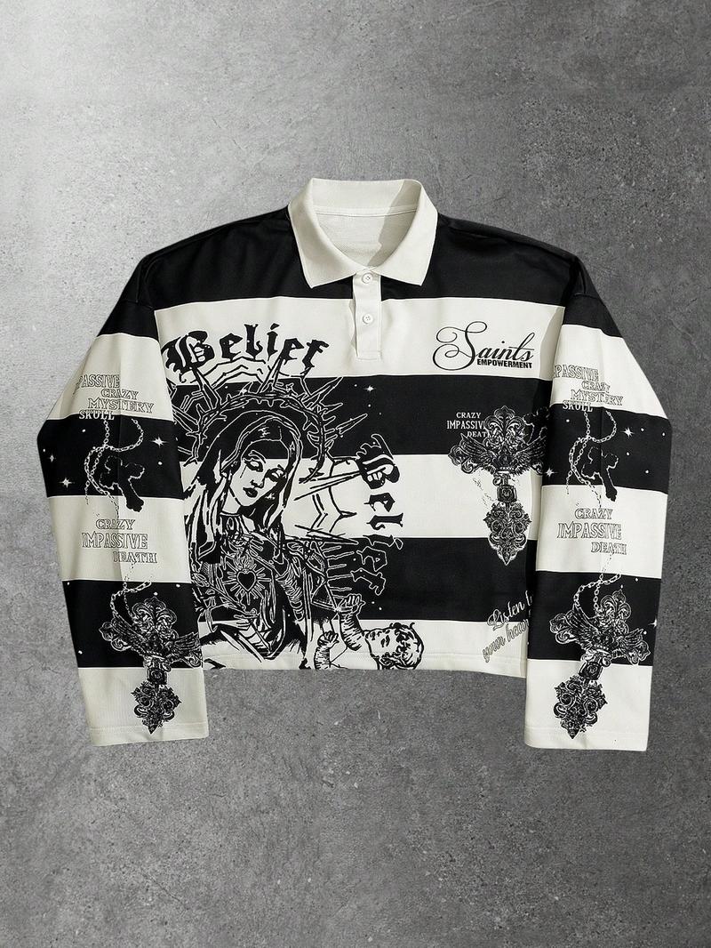 Unisex Cardigan Sweater, Letter Print Design, Casual Fitted Top, Simple and Elegant, Fall & Winter Fashion