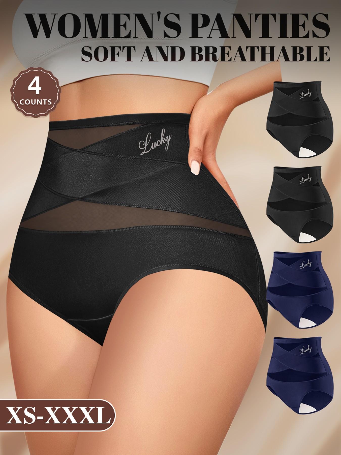 Women's High-Waisted Fitted Mesh Panties Set (4-Pack), Soft Breathable Non-Irritating Design, Comfortable All Season Underwear, Sizes S-Xxl Women's High-Waisted Fitted Mesh Panties Set (4-Pack), Soft Breathable Non-Irritating Design, Comfortable All Season Underwear, Sizes S-Xxl