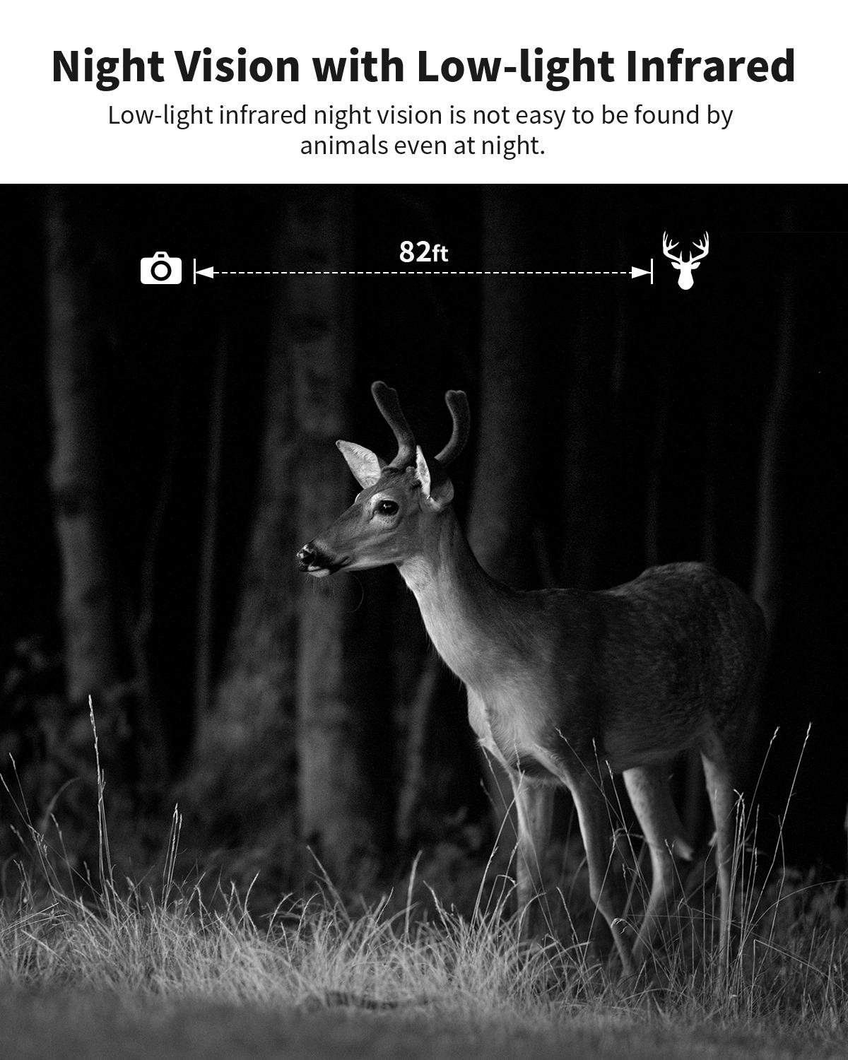 Solar Powered Wireless 4G LTE Trail Camera- 2K Live Video,WiFi Not Supported, Remote APP Controlled, WaterProof, Motion Activated, Night Vision, 4G Data Cellular Card Included (Data refill is required for Unlimited 4G data usage)