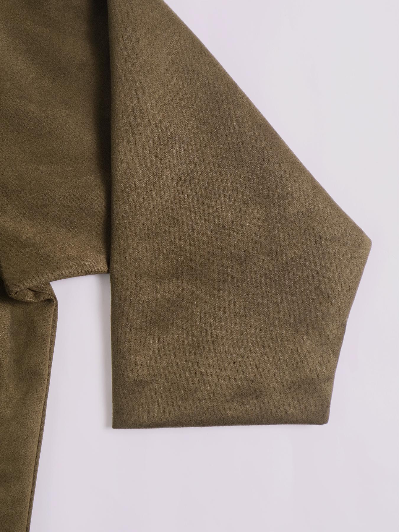 Women's Autumn Winter Suede Texture Zipper Loose Fit bomber jacket, Stylish Turn-Down Collar Design for Casual Wear Coats Outerwear Womenswear