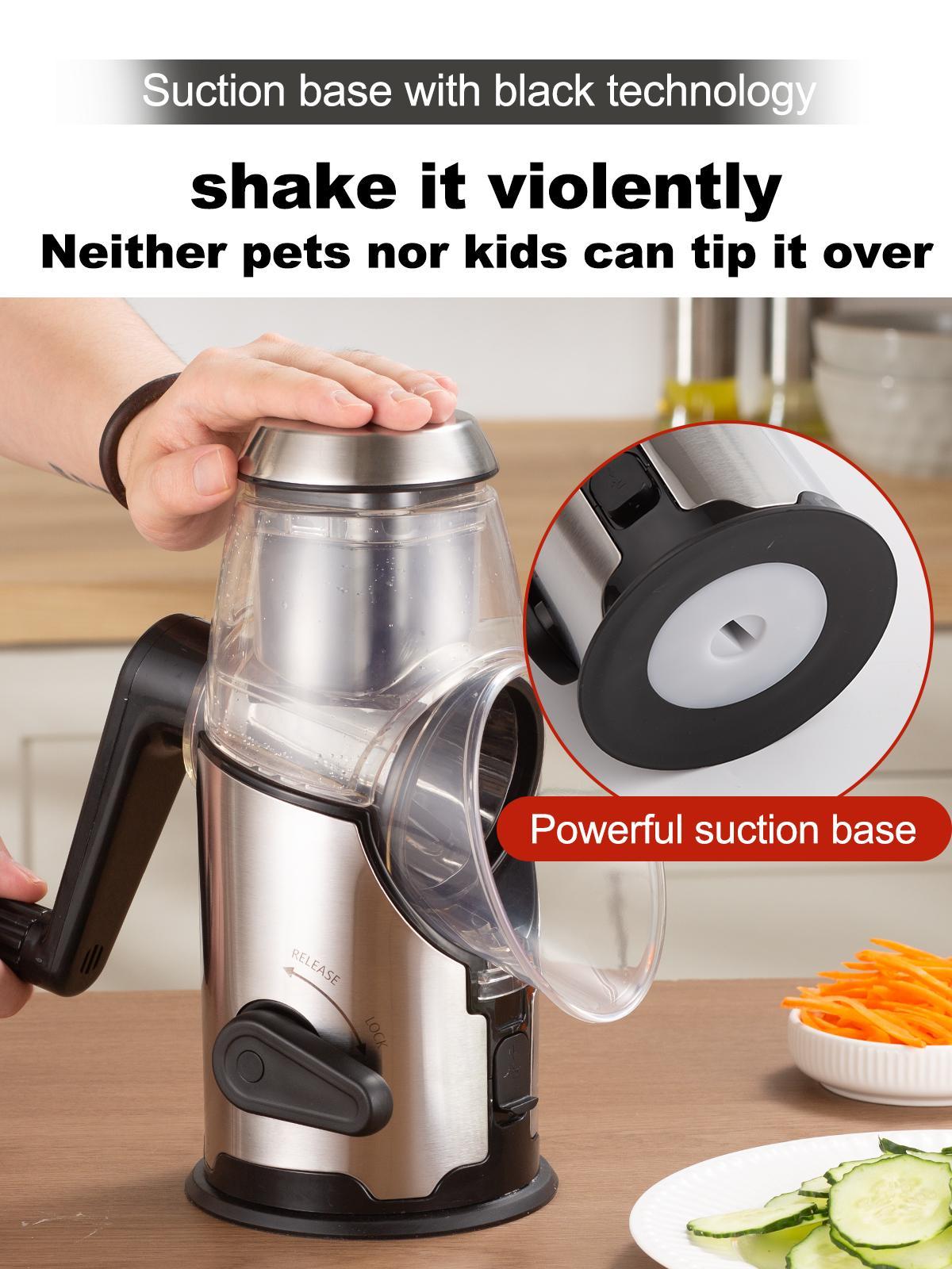 Kitchen Rotary Cheese Grater with Handle -Mandoline Slicer with 3 Stainless Steel DrumBlades-Vegetable Slicer Walnuts Grinder Cheese ShredderRound Mandoline with Peeler, Christmas Gift in Black Friday Kitchen Rotary Cheese Grater with Handle -Mandoline Slicer with 3 Stainless Steel DrumBlades-Vegetable Slicer Walnuts Grinder Cheese ShredderRound Mandoline with Peeler, Christmas Gift in Black Friday