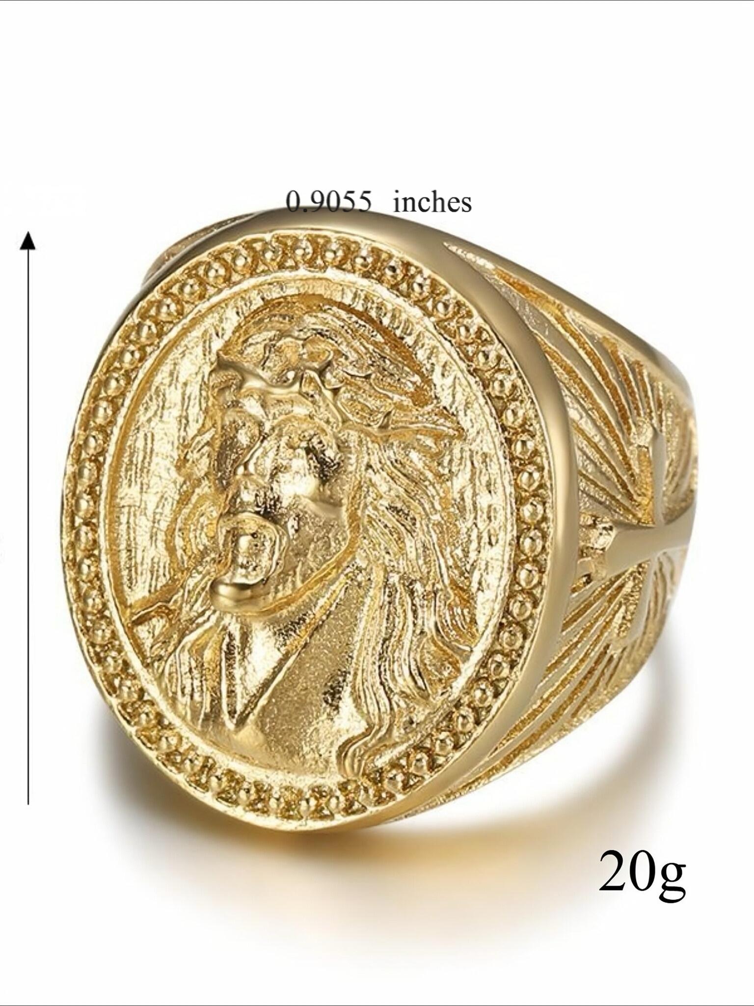 New style of new temperament domineering high-end hip-hop HIPHOP ring trendy and versatile retro gold YS cross men's ring accessories