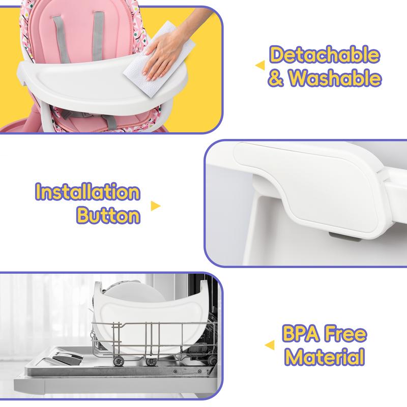 Topwin Adjustable Highchair – Modern Dining Chair with Removable Tray and Safety Harness, Fits Infants to Toddlers, for Mealtime or Playtime Topwin Adjustable Highchair – Modern Dining Chair with Removable Tray and Safety Harness, Fits Infants to Toddlers, for Mealtime or Playtime