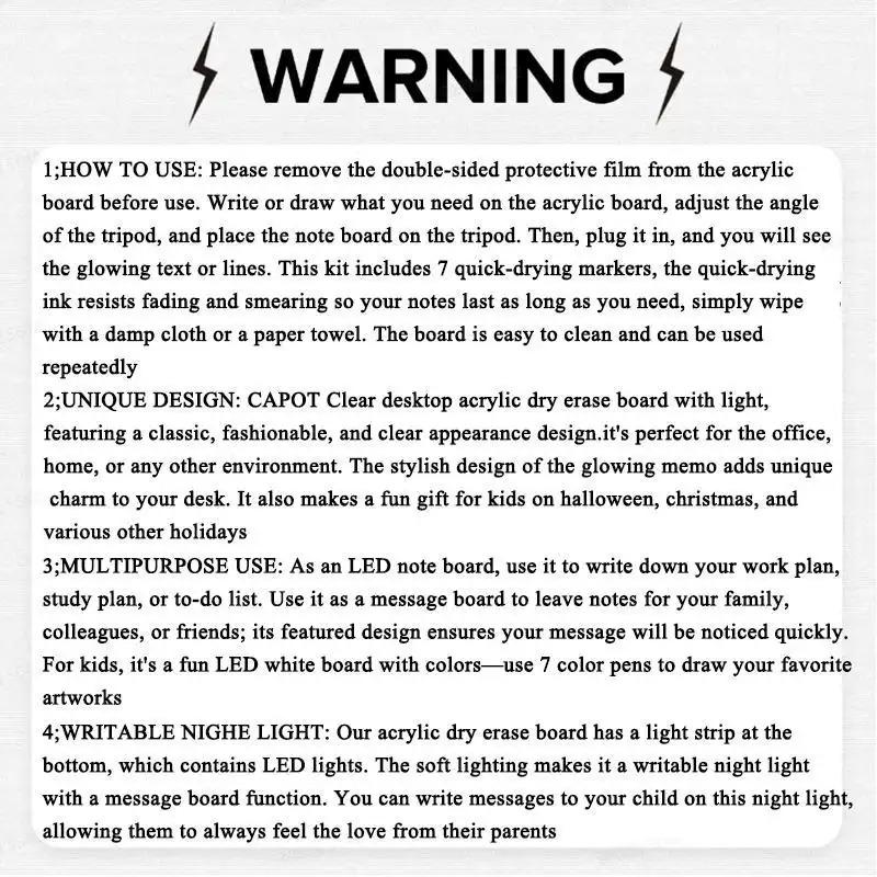 Led Drawing Board For Kids, Acrylic Dry Erase Light-Up Board with Cleaning Cloths Tracing Paper Erasable Reusable Kids Learning Gift for Birthday Halloween Christmas Decorative Neon Sign