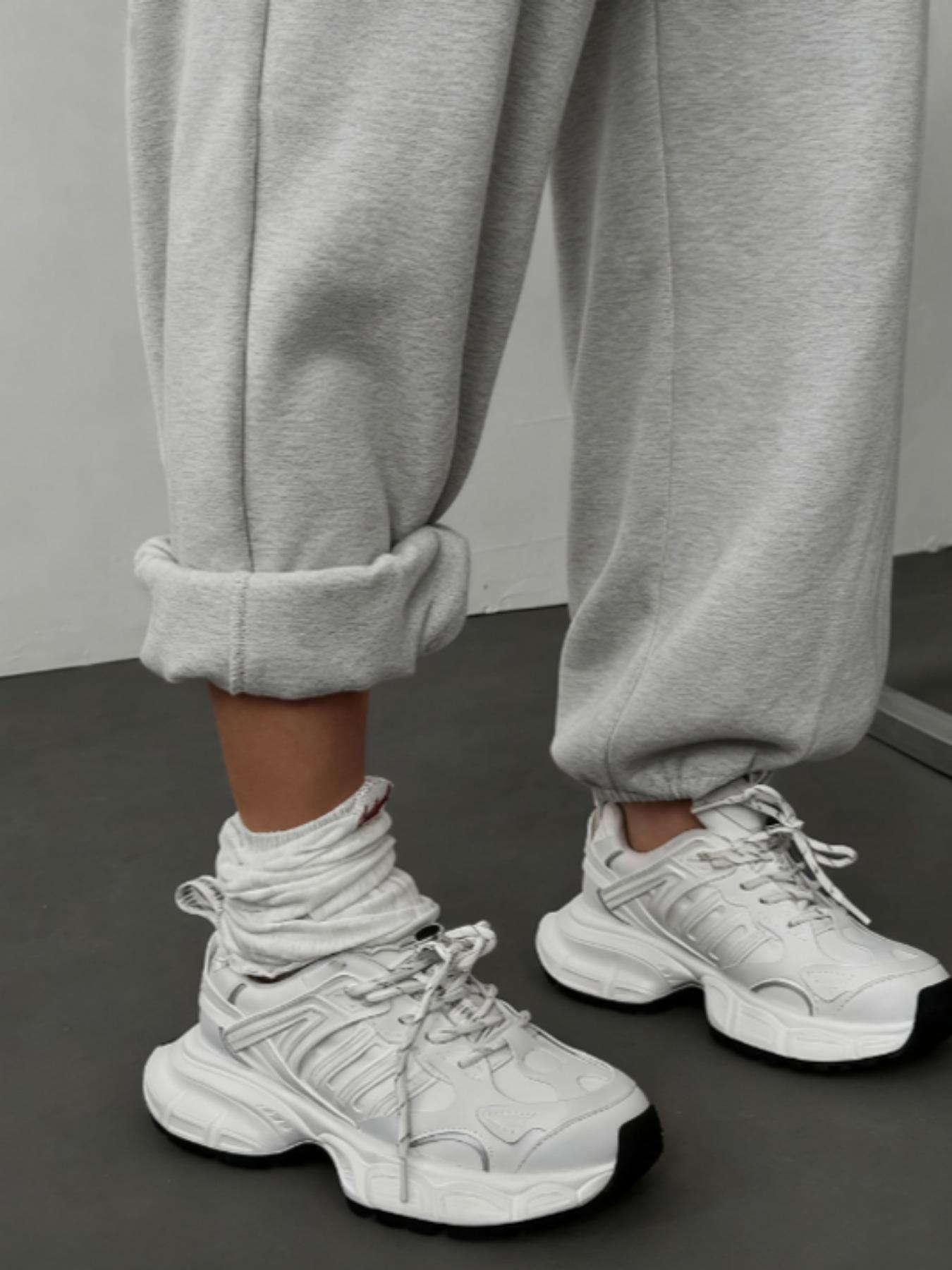 Women's Solid Drawstring Waist Thermal Lined Sweatpants, Casual Pocket Jogger Pants for Daily Wear, Ladies Bottoms for All Seasons