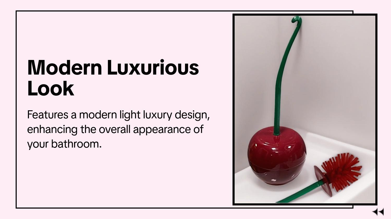 Creative Cherry Shaped Toilet Brush Set with Holder, 2-in-1 Cleaning Tool & Modern Luxury Decorative Ornament for Bathroom, Washroom, Vanity