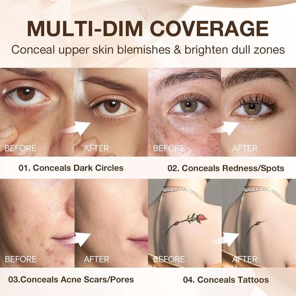 Concealer Cream, Concealer Palette, Liquid Concealer Brush, Concealer Stick, Covers Blemishes, Dark Circles, Waterproof, for All Skin Types