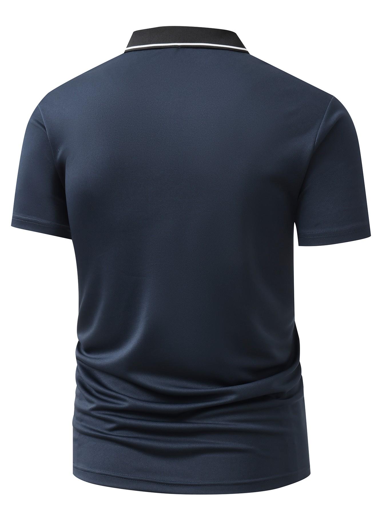 Men's Ice-Cool Polo Shirt, Business Casual Sports Collared Short Sleeve T-Shirt, Breathable Non-Sweaty Stand Collar Paul Shirt