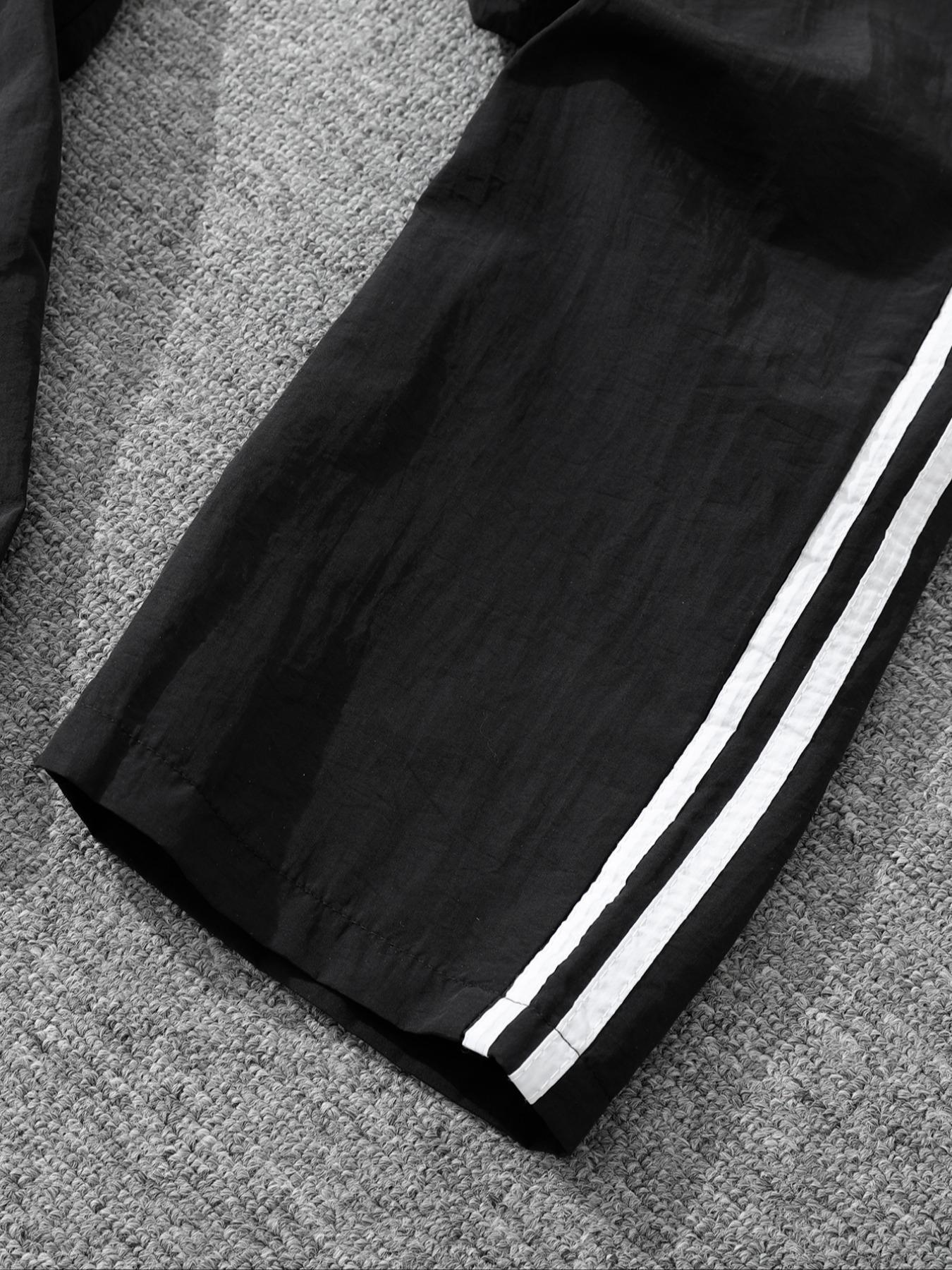 Men's Fashion Drawstring Straight Leg Pants, Side Stripe Design, Velvet Fabric, Casual Sportswear for All Seasons, Outdoor Leisure, Athleisure Style Bottoms Men's Fashion Drawstring Straight Leg Pants, Side Stripe Design, Velvet Fabric, Casual Sportswear for All Seasons, Outdoor Leisure, Athleisure Style Bottoms