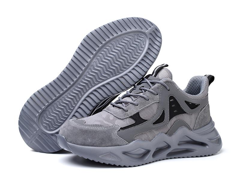 Not Afraid to Smash Men's Steel Toe Sports Non-Slip Work Shoes Grey Closed Breathable Mesh Anti-Smashing Anti-Piercing Shock-Absorbing Wear-Resistant Soft & Light Father's Day Gift Worker Footwear