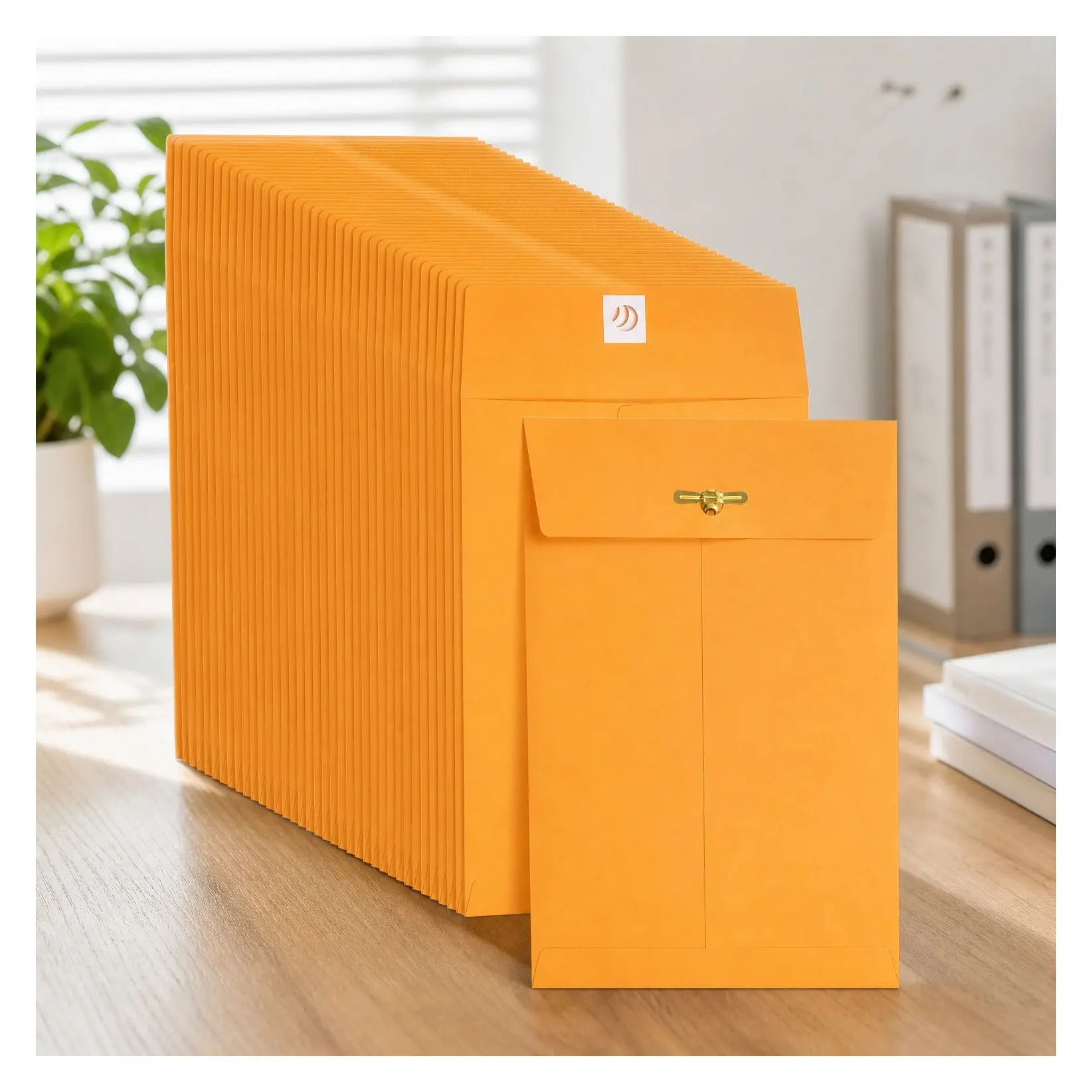 50 Pack Manila Clasp Envelopes, Kraft Metal Clasp Secure Closure, Reinforced Flap, Small Catalog Envelopes for Documents Mailing Files, Office School Business HomeGift