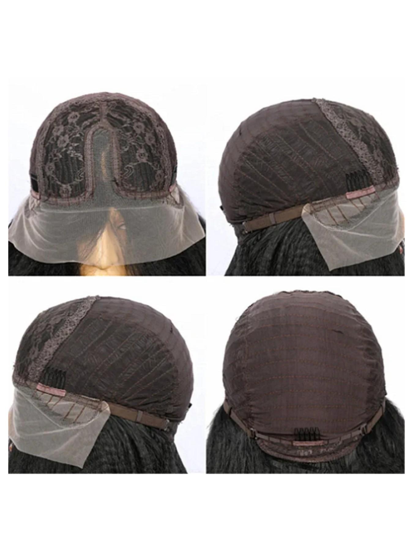 28-Inch Deep Blue Straight Wig for Women, Soft Lace Front, 180% Density, Pre-Plucked, No Glue, Heat Resistant, All Seasons